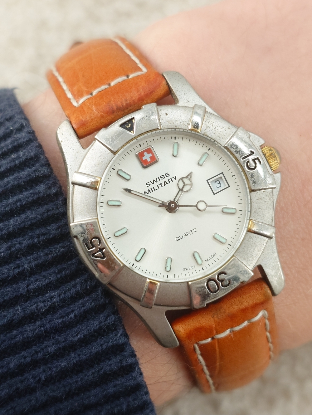 Swiss Military Women’s Watch Quartz Date 28mm Swiss Made New Battery Working
